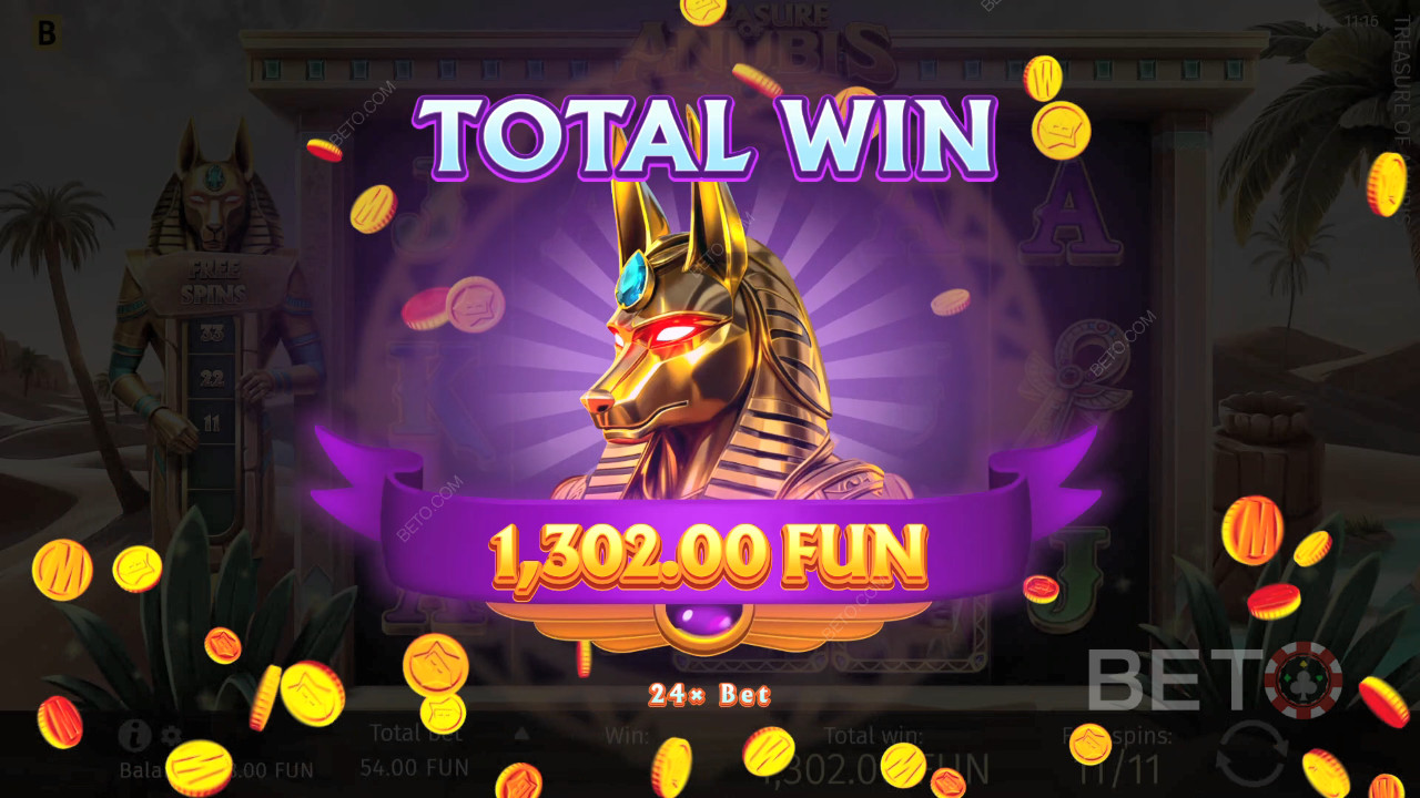 Vyhrajte 1 939x svou sázku v online automatu Treasure of Anubis!