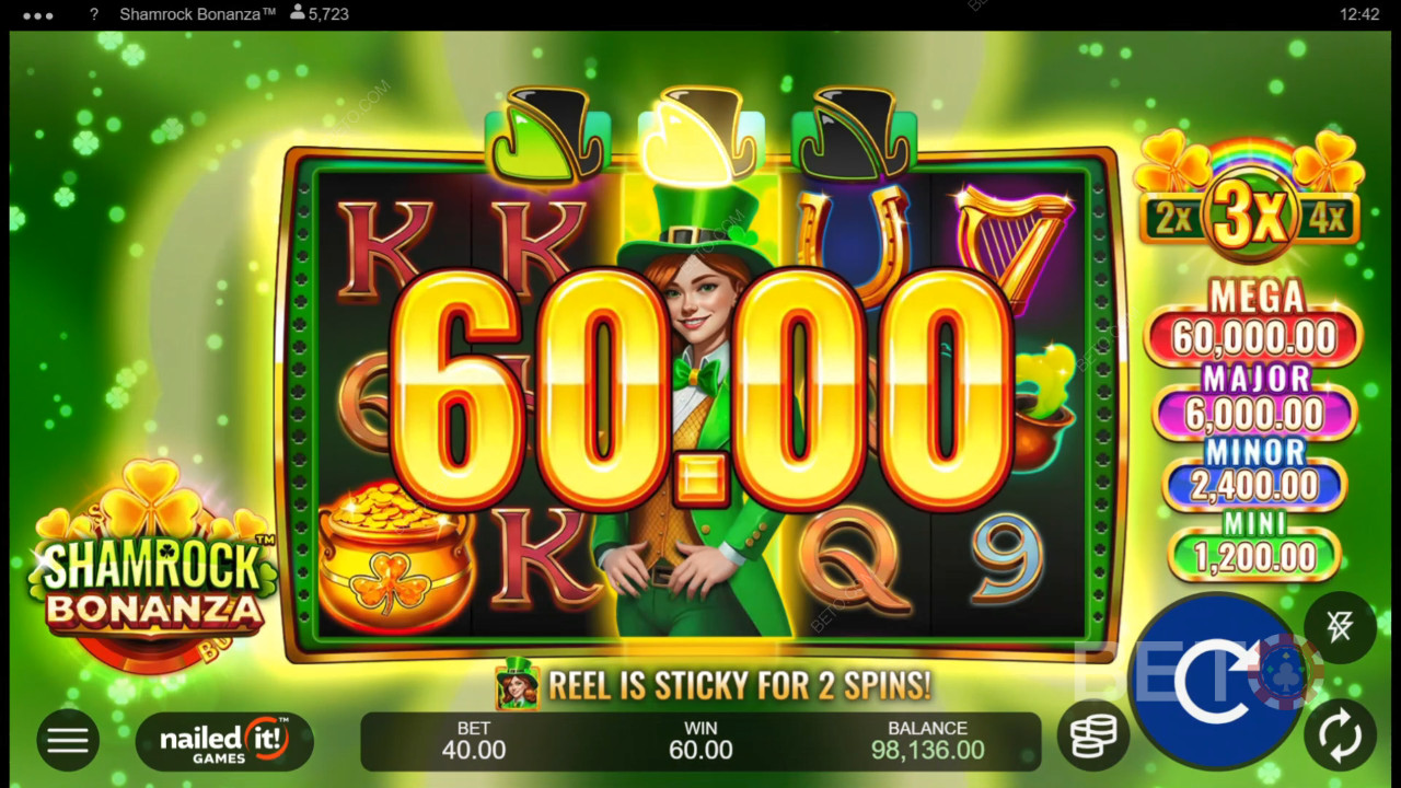 Vyhrajte 5 340x svou sázku ve výherním automatu Shamrock Bonanza!