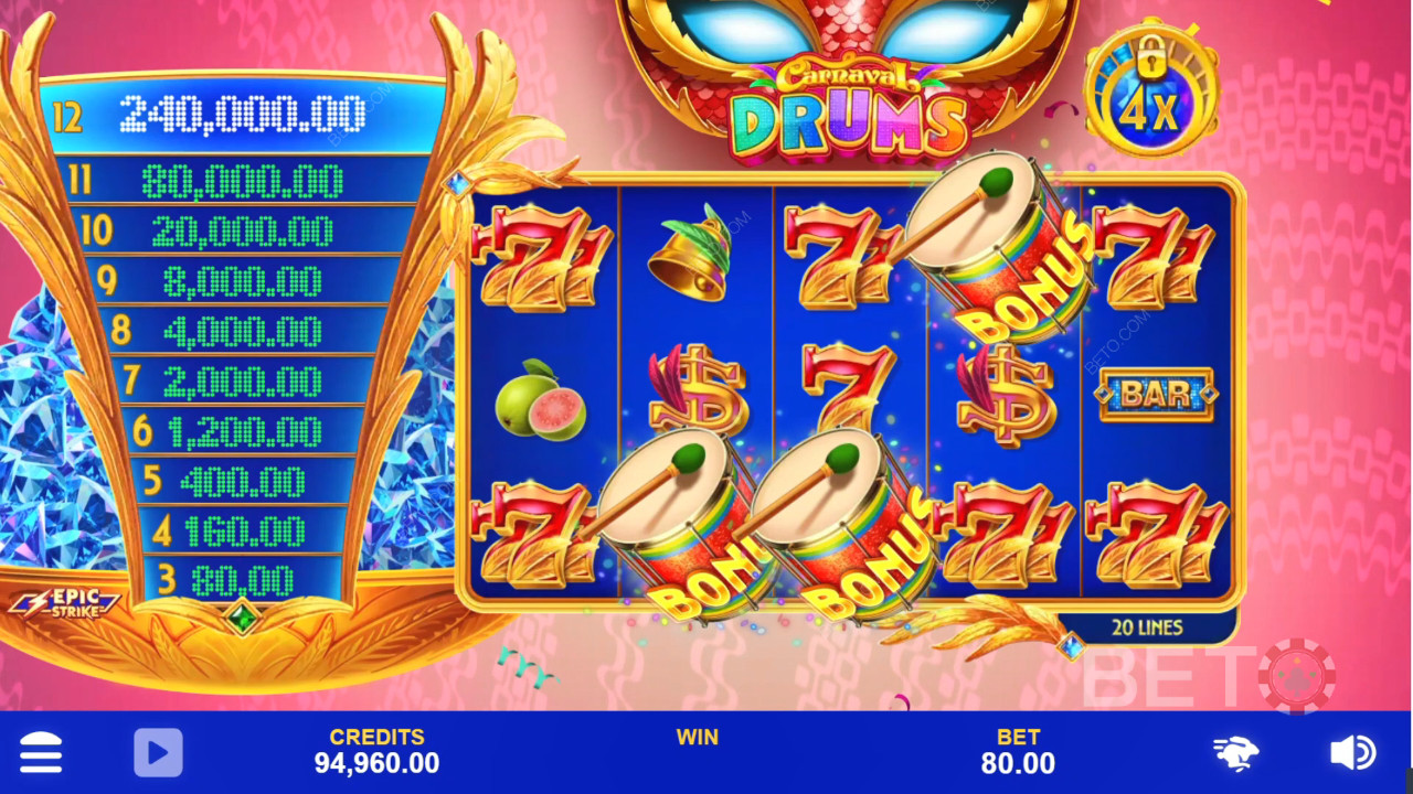 Carnaval Drums Recenze podle BETO Slots