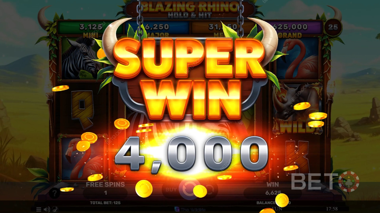 Blazing Rhino Hold & Hit Recenze podle BETO Slots