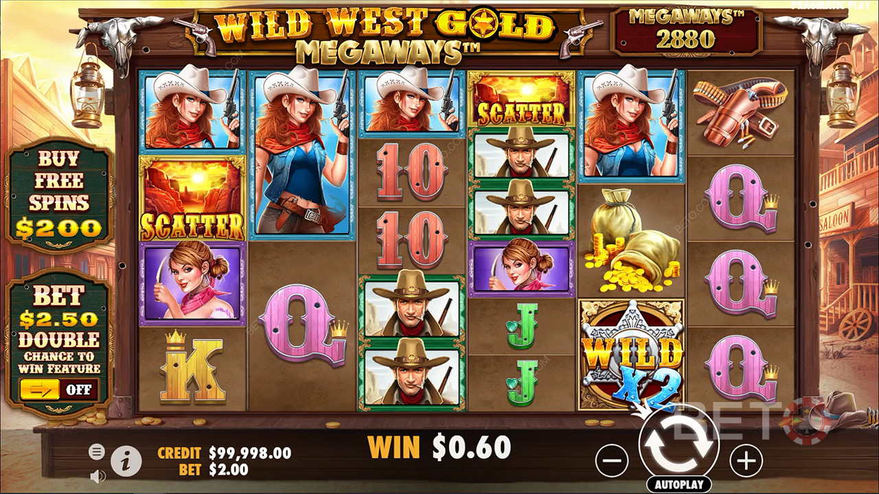Užijte si nekonečné možnosti s mechanikou Megaways ve slotu Wild West Gold Megaways.