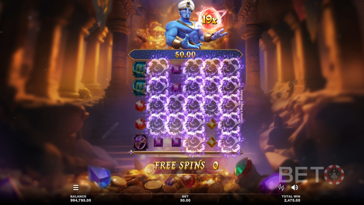 Vysvětlení bonusových funkcí v knize Džinova kouzelná přání od Microgaming