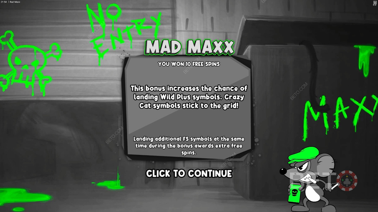 Vysvětlení bonusových funkcí v Rad Maxx od Hacksaw Gaming