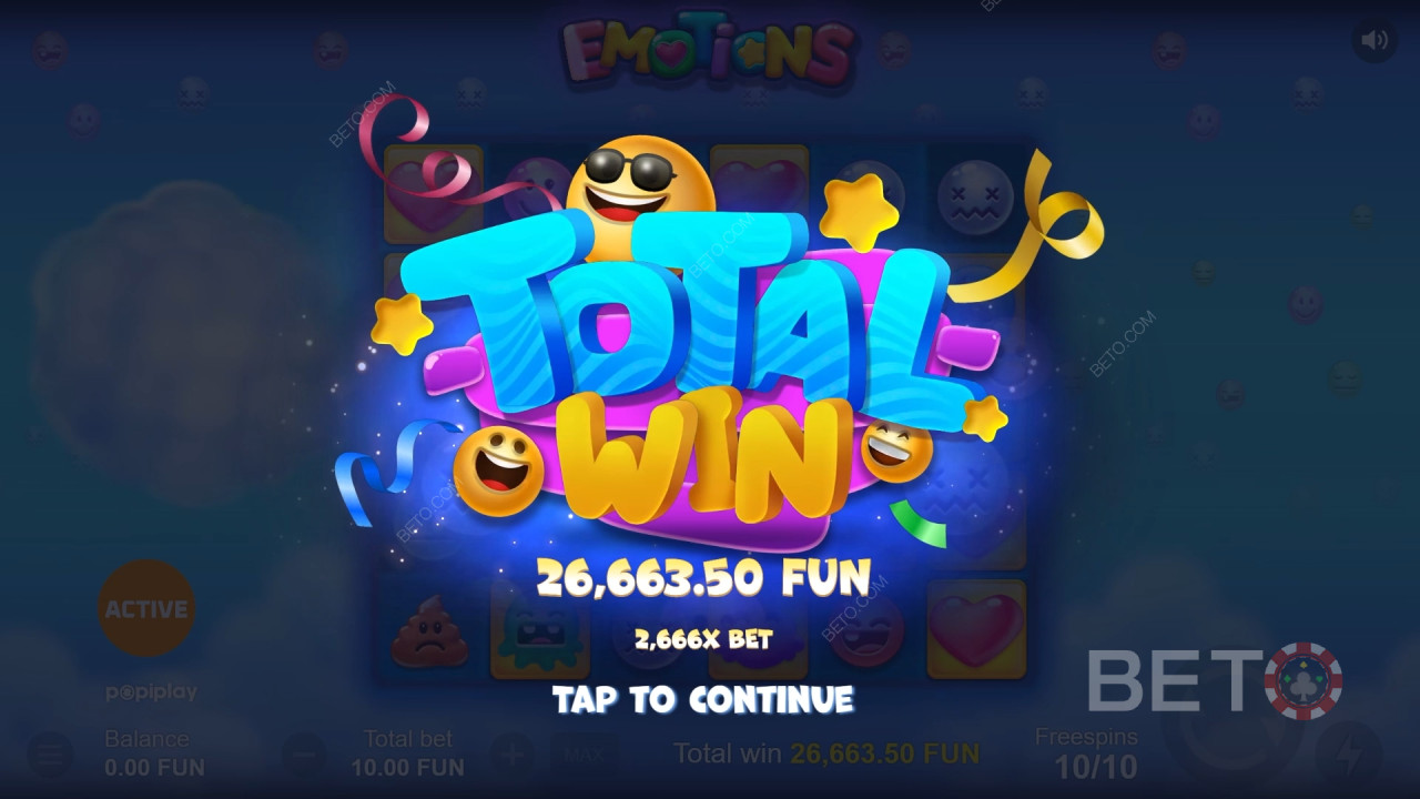 Vyhrajte 15 000x svou sázku v online automatu Emotions!