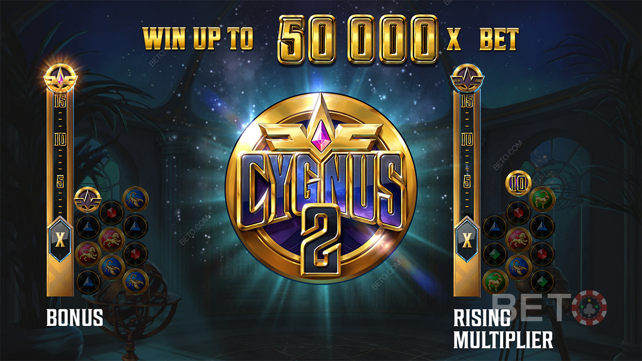 Nejvyšší výhra ve slotu Cygnus 2 je 50 000násobek vaší sázky.