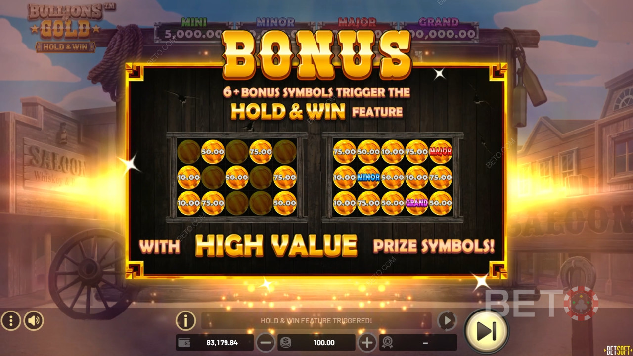 Vysvětlení bonusových funkcí ve hře Bullions of Gold od Betsoft
