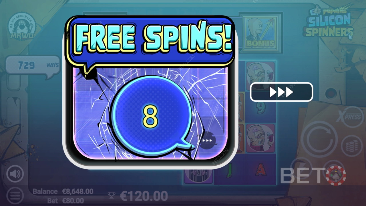 Vysvětlení bonusových funkcí v aplikaci Silicon Spinners od Avatar UX