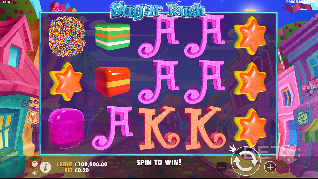 Užijte si sladké a krásné téma! Zahrajte si automat Sugar Rush ještě dnes na BETO!