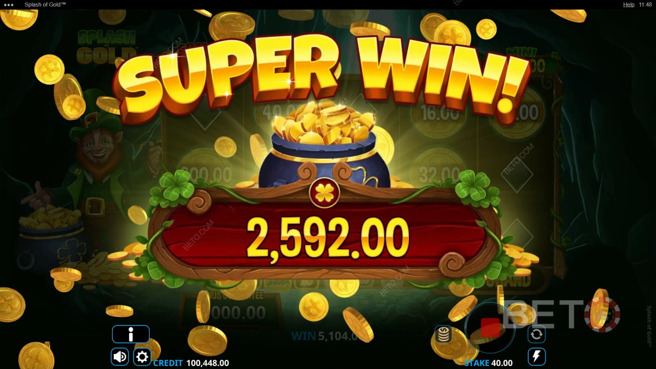 Vyhrajte 6 000x svou sázku ve hře Splash of Gold Slot Online!