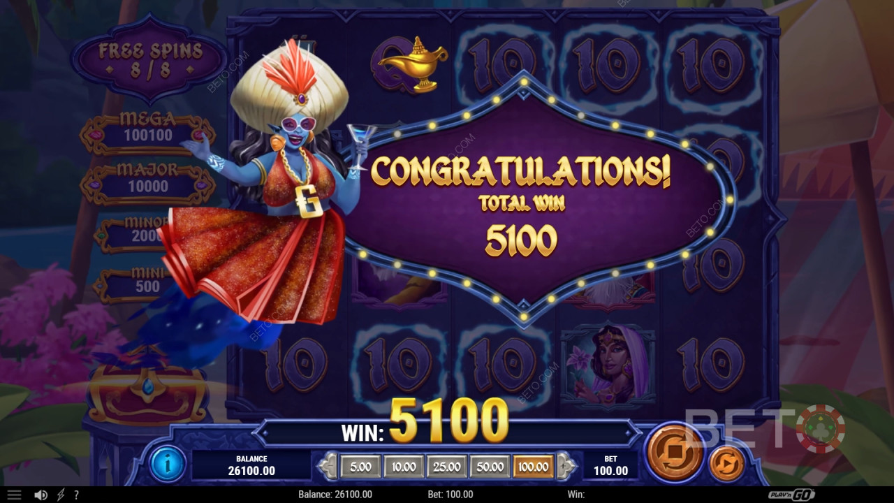 Vysvětlení bonusových funkcí v knize 1001 Mystery Genie Fortunes od Play