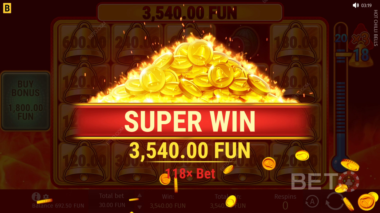 Vyhrajte 5 000x svou sázku ve hře Hot Chilli Bells Slot Online!