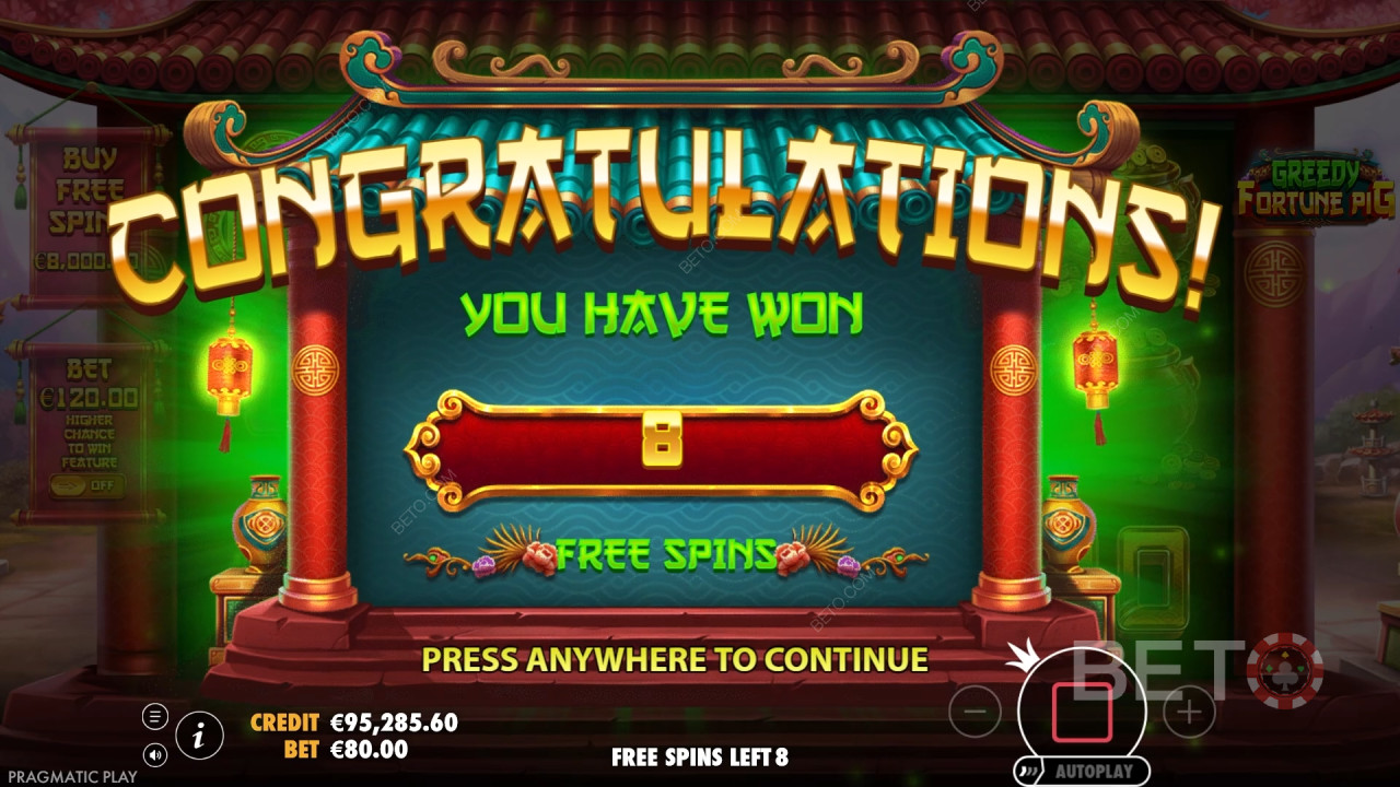Vyhrajte 8 888x svou sázku ve slotu Greedy Fortune Pig!