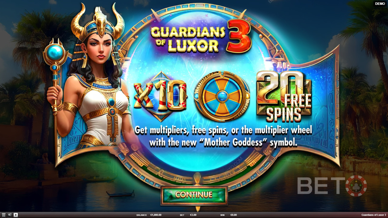 Vysvětlení bonusových funkcí ve hře Guardians of Luxor 3 od Red Rake Gaming