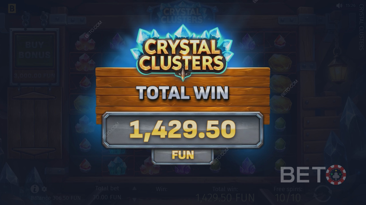 Vyhrajte 5 000násobek své sázky v online automatu Crystal Clusters!