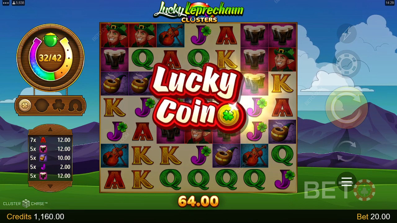 Vyhrajte 4 600x svou sázku ve videolotu Lucky Leprechaun Clusters!
