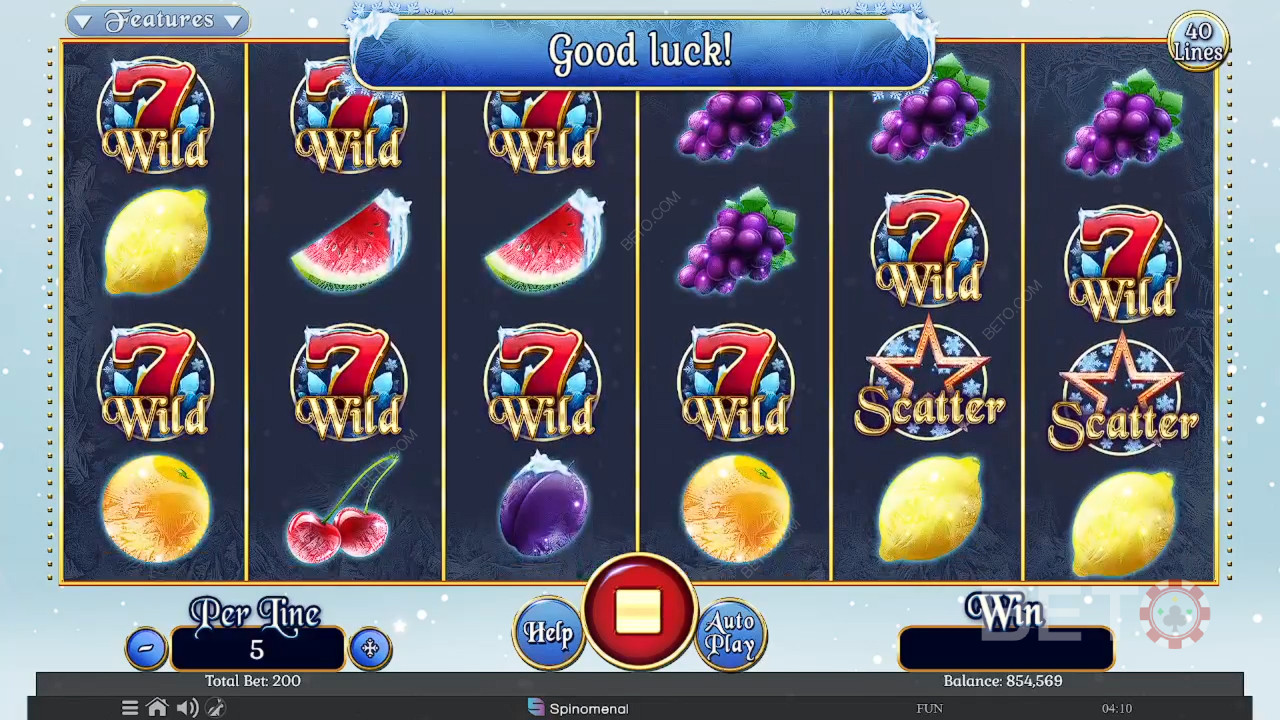 Ovoce na ledu kolekce 40 Lines Recenze podle BETO Slots