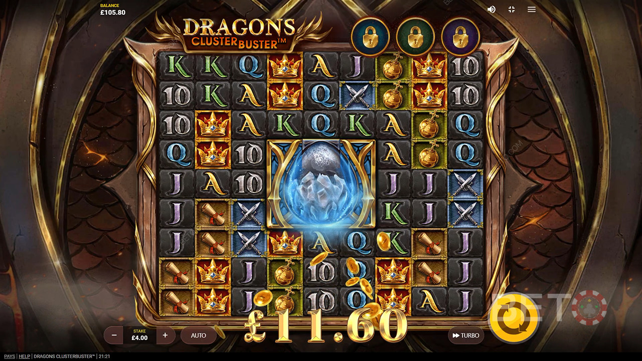 Vysvětlení bonusových funkcí ve hře Dragons Clusterbuster od Red Tiger