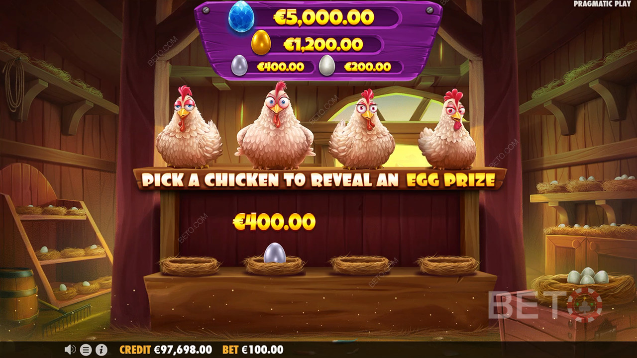 Vysvětlení bonusových funkcí v Chicken Chase od Pragmatic Play