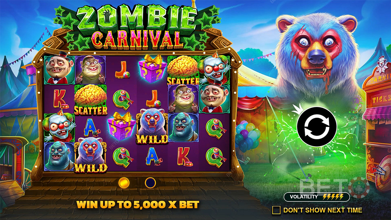 Ve slotu Zombie Carnival můžete vyhrát až 5 000násobek svého vkladu