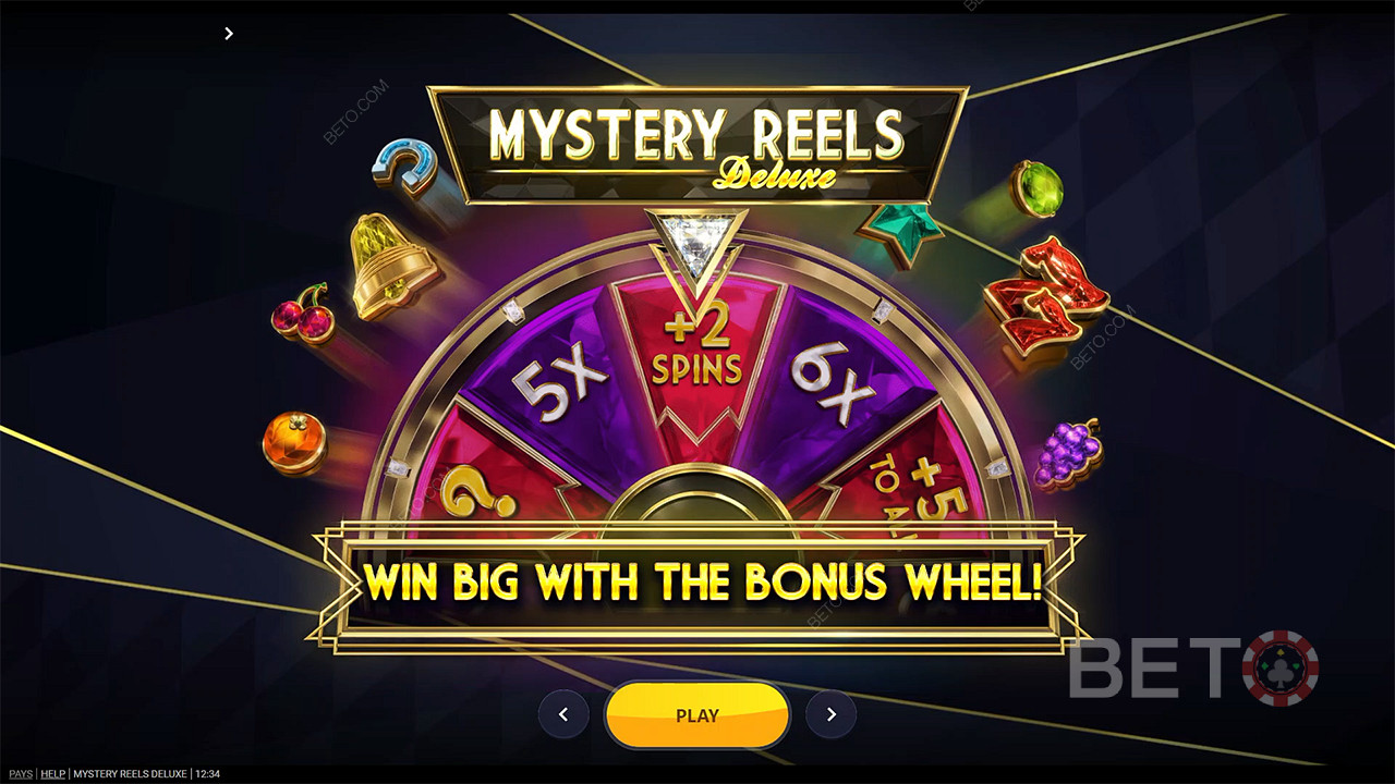 Roztočte bonusové kolo a vyhrajte obrovské odměny ve slotu Mystery Reels Deluxe.