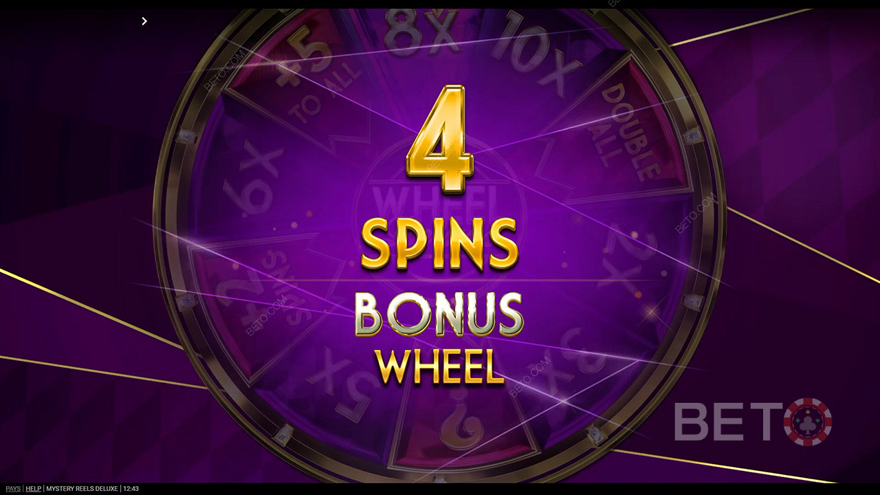 Vyhrajte až 15 roztočení na bonusovém kole, pokud na něm padnou symboly Wheel Deluxe.