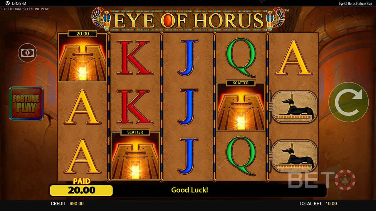 Verdikt pro Eye of Horus Fortune Play Online Slot