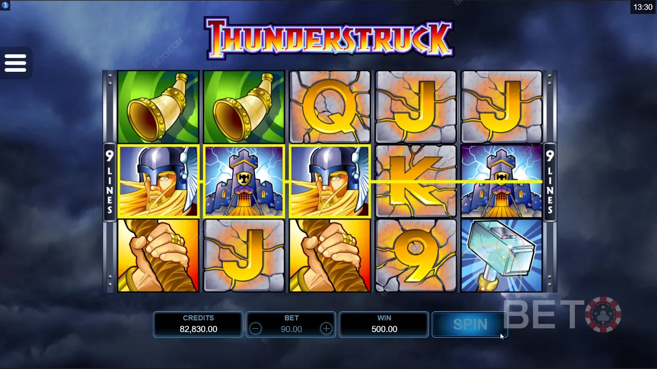 Ukázka hraní hry Thunderstruck