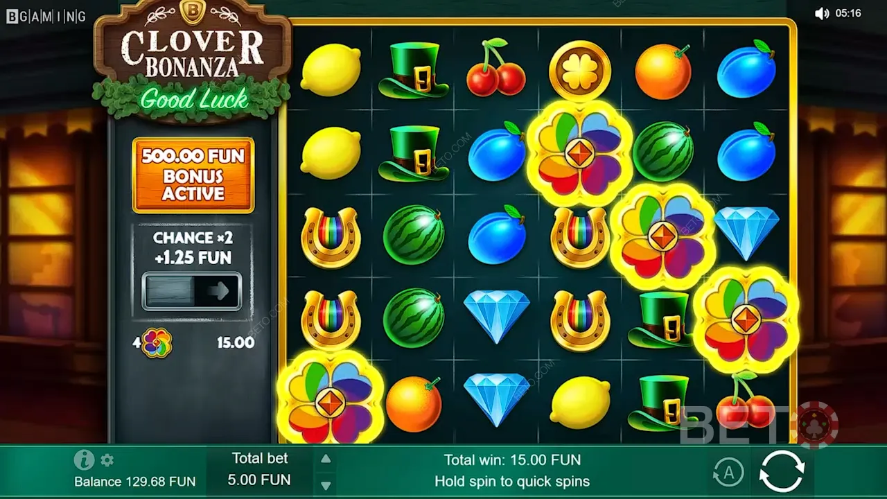 Hratelnost kasinového automatu Clover Bonanza